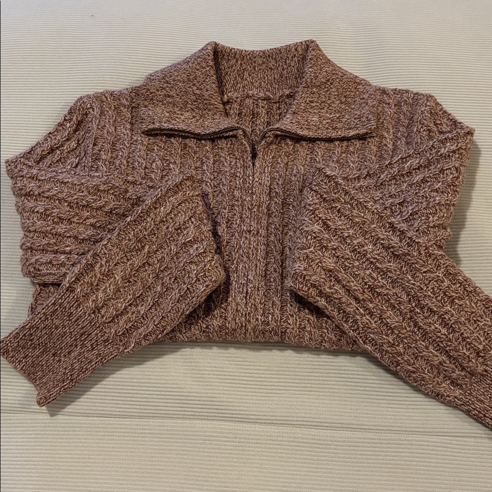 Wool Blend Cable Knit Sweater-S - Picture 1 of 14